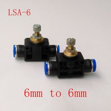 10pcs/lot  Pneumatic Air Fitting 6mm to 6mm Flow Speed Control Valve LSA-6 2024 - buy cheap