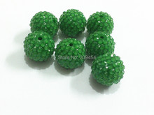 20mm 100 unids/lote verde oscuro con cuentas de resina Bola de diamantes de imitación de perlas grueso para niños de fabricación de la joyería 2023 - compra barato