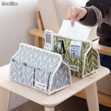 NOOLIM Linen Household Tissue Box Cell Phones Paper Towel Storage Box Kitchen Paper Box Tabletop Remote Control Pen Holder 2024 - buy cheap