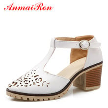 ANMAIRON-zapatos de tacón alto a la moda para mujer, sandalias informales de plataforma en 3 colores, color blanco, tallas 33-42 2024 - compra barato