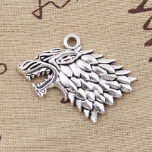 4pcs Charms Ice And Fire Dire Wolf 32x44mm Antique Bronze Silver Color Plated Pendants Making DIY Handmade Tibetan Jewelry 2024 - buy cheap