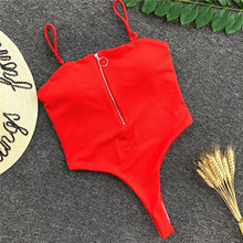 2018 Swimsuit Women Bathing Suit Women Sexy Solid Color Zipper One-piece Swimsuit Maillot De Bain Fato De Banho 2024 - buy cheap