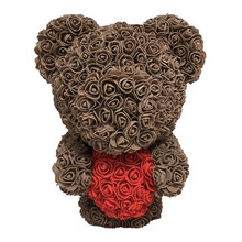 38cm Standing Rose Teddy Bear Valentine's Day Gifts Party Wedding Diy Gift Polystyrene Styrofoam Bear Artificial Flower Head 2024 - buy cheap