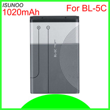 ISUNOO 10 unids/lote BL-5C batería para Nokia C2-06 C2-00 X2-01 1100, 6600, 6230, 5130, 2310, 3100, 6030, 3120, 3650, 6263, 7610 BL-5CA BL-5CB 2024 - compra barato