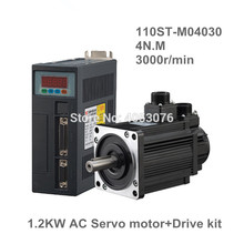110ST-M04030 220V 1.2KW AC Servo motor 3000RPM 4N.M. 1200W Single-Phase ac drive permanent magnet Matched Driver AASD-30A 2024 - buy cheap