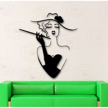 Pegatinas de pared para decoración del hogar, calcomanía de vinilo para niña con vestido Sexy, calcomanías de salón de belleza extraíbles 2024 - compra barato