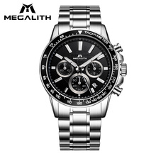 Relógios megalith marca superior relógios de quartzo de luxo para homem cronógrafo analógico relógio masculino negócio casual 2024 - compre barato