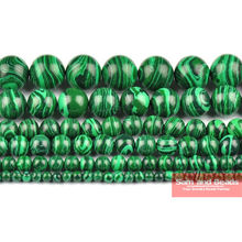 Free Shipping Malachite Gem Round Loose Spacer jwewlry Beads 16" Pick Size 4 6 8 10 12mm 2024 - buy cheap