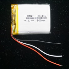 XINJ 3.7V 900mAh 3wires for thermistor Li lithium-polymer battery Li po cell For PDA driving recorder Phone Camera E-book 603443 2024 - buy cheap