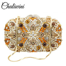 Chaliwini модная свадебная женская сумка на плечо с цепочкой роскошные сумки с кристаллами и цветами для вечеринки женские вечерние сумки-клатчи 2024 - купить недорого