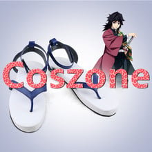 Demon Slayer-zapatos de Cosplay de Kimetsu no Yaiba Tomioka Giyuu, botas, accesorios para Halloween 2024 - compra barato