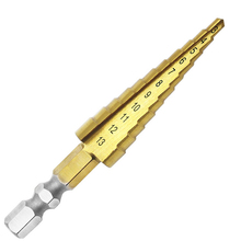 1pc HSS Step Cone Drill Bit 1/4" Hex Shank Titanium Coated Drilling Tool For Metal Wod Power Tool 3-13mm 2024 - buy cheap