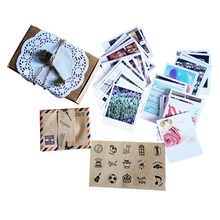 60 Vintage Cards 60 Envelope With 60 Stickers Cute Postcard Set LOMO Mini Greeting Card Kraft Envelope Fashion Gift Wholesale 2024 - buy cheap