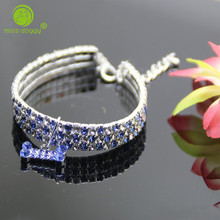 Collar de cristal con diamantes de imitación para perros pequeños y medianos, colgante de joyería ajustable para mascotas, 4 colores, 20E 2024 - compra barato