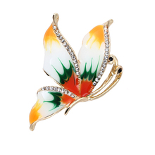 Expoyed White Butterfly Brooches Zinc Alloy Rhinestone Animal Pin Cute Jewelry 2024 - buy cheap