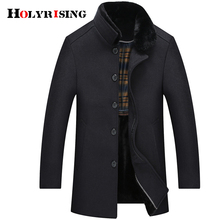 Holyrising Men Wool Coat Thick Abrigos Hombre Invierno Casual Coats Coffee Gray Woolen Jacket With Soft Collar XL-5XL 18585-5 2024 - buy cheap