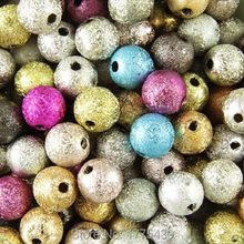 Factory Price Mixed Stardust Acrylic Round Ball Spacer Beads Charms Findings 4 6 8 10 12 MM Pick Size For Jewelry Making 2024 - buy cheap