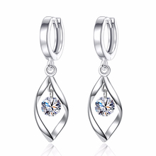 Elegant Earrings Women Fashion Twist Design Cubic Zirconia Crystal Earrings Ladies Female Stylish Brides Wedding Jewelry Gift 2024 - buy cheap
