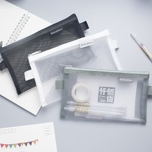 Estojo de nylon transparente para estudantes, caixa de lápis para escritório 2024 - compre barato