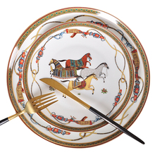 European Bone China Western Dish Plate Beautiful Ceramic Tableware Hotel Decorative Plate For Dessert,Steak,Snack,Wedding Gifts 2024 - buy cheap