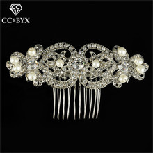 CC engagement jewelry hair combs crown hairpins simulated pearl wedding accessories bridal shine rhinestone party beach diy A022 2024 - buy cheap