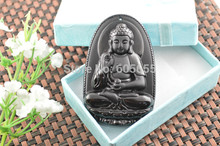 Natural Black Obsidian Carved Guanyin Buddha Pendants 10pcs/lot 2024 - buy cheap