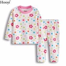 Hooyi-Pijama Floral para niña pequeña, conjunto de dormir infantil, 100% algodón, suave, camiseta para recién nacido, pantalones, ropa para niños, Mono 2024 - compra barato