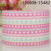 5yards 1 " 25 mm pink shape pattern Valentine prints grosgrain ribbon tape DIY handmade hairbow ribbon free shipping 2024 - buy cheap