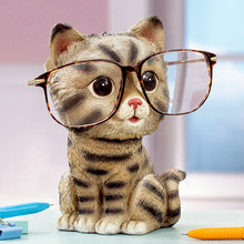 Enfeites de gato óculos titular gatinho presente creative home mobiliário ornamentos escritório prateleira decoração gato bonito estatueta estátuas 2024 - compre barato