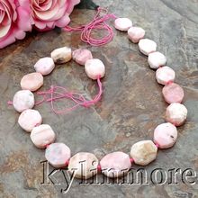 Women's 9x17mm Natural Pink Opal Faceted Nugget Loose Beads 16" Strands 2024 - buy cheap