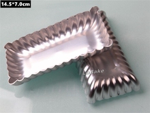 (5pcs/lot) 14.5*7cm fluted wall aluminium rectangle shape pie dishes waffle pan tart pudding chocoate mold for kitchen gadgets 2024 - buy cheap