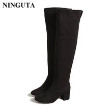 Sexy black thigh high boots women high heel shoes woman 2024 - buy cheap
