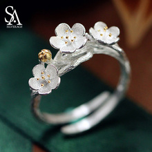 Женское Винтажное кольцо с цветком SA SILVERAGE, обручальное ювелирное изделие из серебра 2019 пробы 2024 - купить недорого