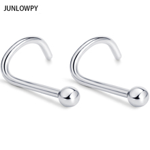 JUNLOWPY Silver Sprial Eyebrow Lip Bar Tragus Nose Ring And Stud Body Piercing Jewelry Stainless Steel Wholesale Mix 100 pcs 2024 - buy cheap