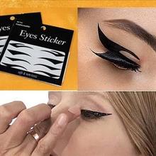 Delineador de ojos Estilo de gato, 8 pares, negro, pegatina para ojos Sexy temporal, doble sombra de ojos, cinta para párpados, tatuaje ahumado, maquillaje para ojos 2024 - compra barato