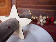 Servilleteros de madera con forma de estrella para decoración navideña, soporte para servilletas, regalo de Navidad, decoración de mesa 2024 - compra barato