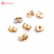 (B067)200 pieces 5*3.8mm 24K Champagne Gold Color Plated Brass Stud Earring Back Stopper Diy Jewelry Findings Accessories 2024 - compre barato