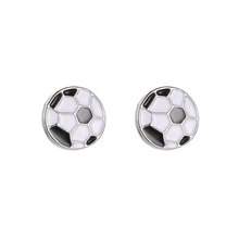 World Cup White & Black Grid Football Special Designed Stud Earrings For Women 2024 - buy cheap