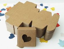 350gsm Kraft pack box window easy assembled 75x75x30mm handmade gift packing box for candy 20pcs lot 2024 - buy cheap