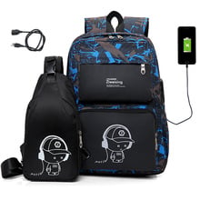 Новый Светящийся рюкзак USB школьные ранцы для мальчиков подростков рюкзаки для ноутбука большая дорожная сумка рюкзак через плечо Mochila рюкзак 2024 - купить недорого