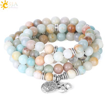 CSJA 108 Contas do Mala Pulseira 8 MILÍMETROS Strand Pulseiras AUM OM Yoga Meditação Reiki Pedra Natural Jóias Mulheres Homens Jóias f404 2024 - compre barato