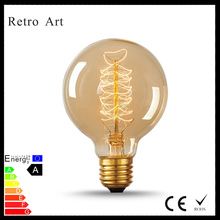 G80 круглая лампа Эдисона, 40 Вт, E27, ретро, винтажный стиль, спиральная лампа Эдисона 2024 - купить недорого