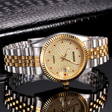 Top Brand REGINALD Men Watches Stainless Steel Men's Watch Business Quartz Wristwatch Luxury Diamond Watch relogio masculino 2024 - buy cheap
