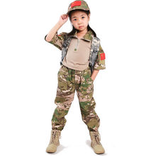 Children Army Fans Summer Camping Shooting Short Sleeve Shirt Pants Kid Outdoor Sports CS Airsoft CamoTactical Training Uniform 2024 - buy cheap