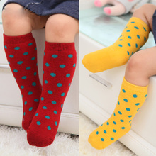 Autumn Winter Baby Socks Thicken Warm Boys Girls Dotted Socks Infnt Kids Thick Polka Dots Long Socks Cotton 4 pairs/Lot 0-4 Yrs 2024 - buy cheap