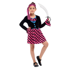 HUIHONSHE-vestido a rayas de pirata para Halloween para niños y niñas, disfraces de carnaval, disfraz de Piratas del Caribe 2024 - compra barato