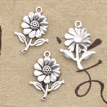 12pcs Charms Sunflower Flower 27x20mm Antique Bronze Silver Color Pendants DIY Crafts Making Findings Handmade Tibetan Jewelry 2024 - buy cheap