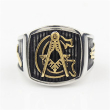 Мужское серебристое кольцо Freemason, золотистое кольцо из нержавеющей стали 316L, масонское кольцо 2024 - купить недорого