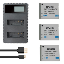 DVISI-Batería de cámara NB-6L NB6L NB 6L NB-6LH 1300mAh, Cargador USB Dual LCD para CANON PowerShot SX240 SX260 HS IXY110 SD980, 3 unidades 2024 - compra barato