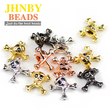 JHNBY 4pcs Skull Pendants Copper Spacer bead West cowboy skeleton Charms Loose beads for Jewelry bracelet making DIY Accessories 2024 - buy cheap